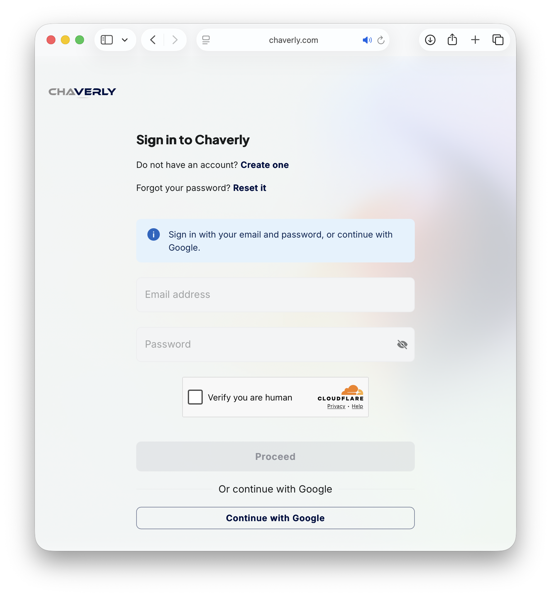 Sign in to Chaverly